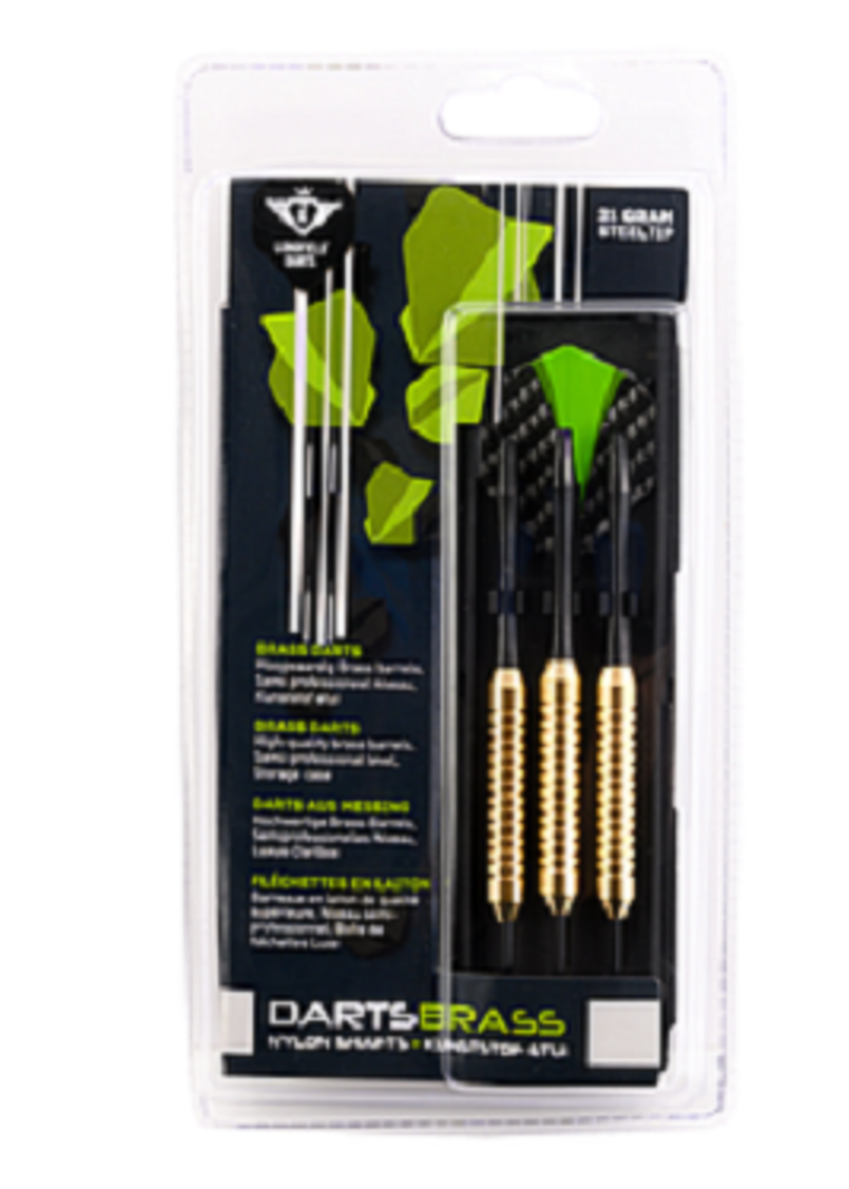 Longfield darts brass steeltip 22 gram in kunststof etui