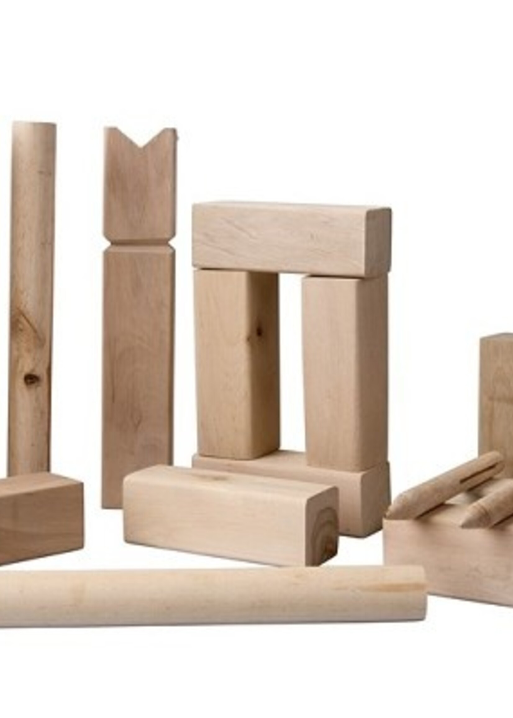 Kubb spel 21-delig hout 30cm