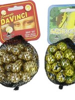 Knikkers 21 stuks in netje, 20x16mm en 1x25mm