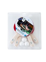 Tafeltennisset 4x 1-ster bat met 3 ballen op blister