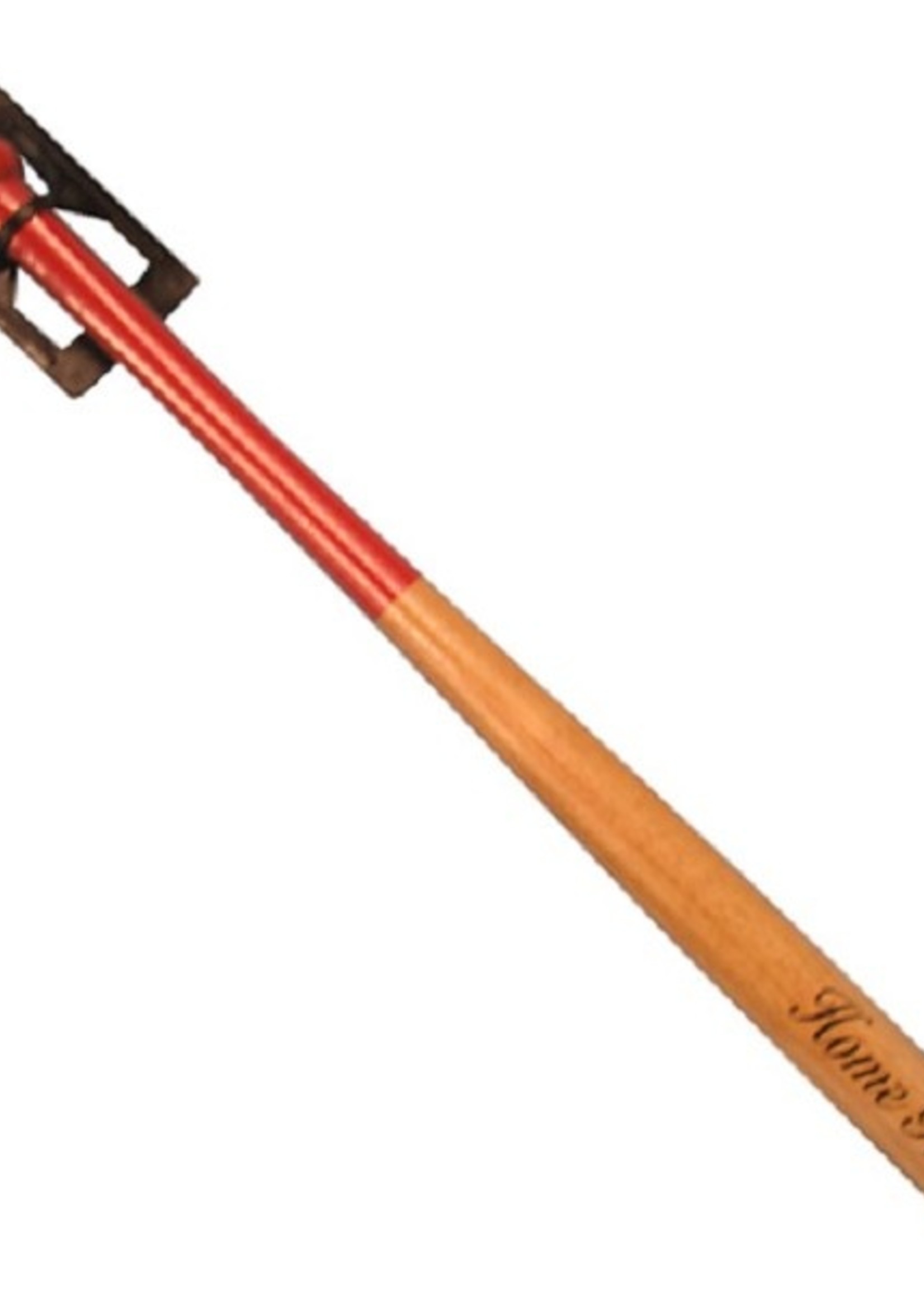 Honkbalknuppel rood/naturel hout