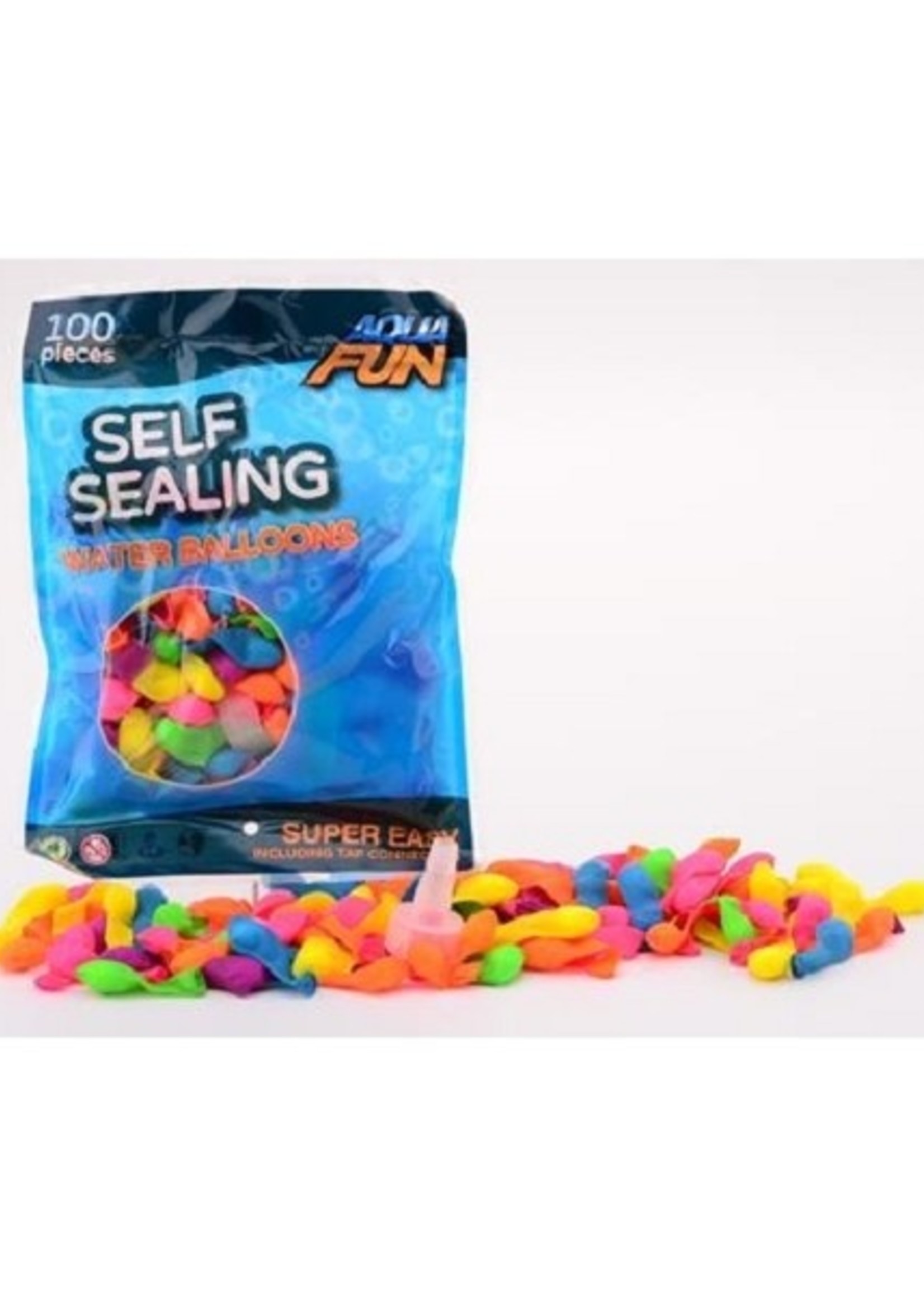 Aqua Fun 100 zelfsluitende waterballonnen in zak