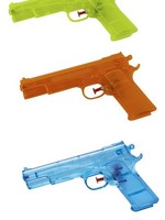 Waterpistool 21 cm model Glock van transparant gekleurd plastic