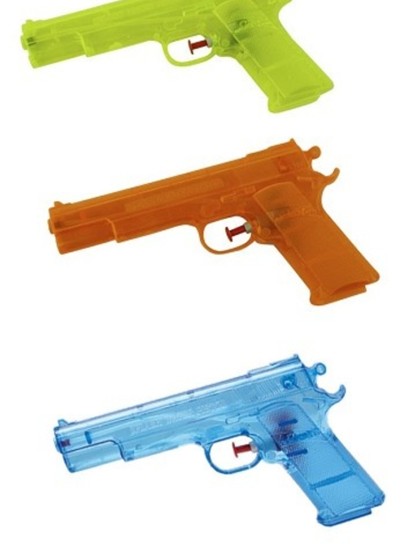 Waterpistool 21 cm model Glock van transparant gekleurd plastic