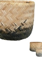 Rieten mand gevlochten Algarve rond - h27xd36cm- groot