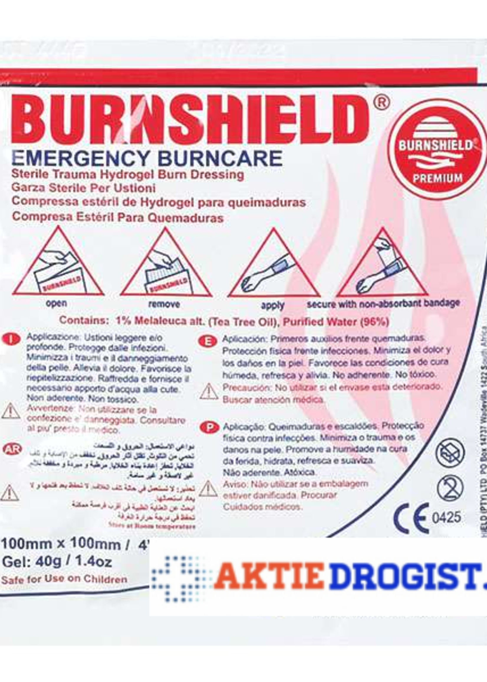 Burnshield Hydrogel kompres 20 x 20 cm 1st