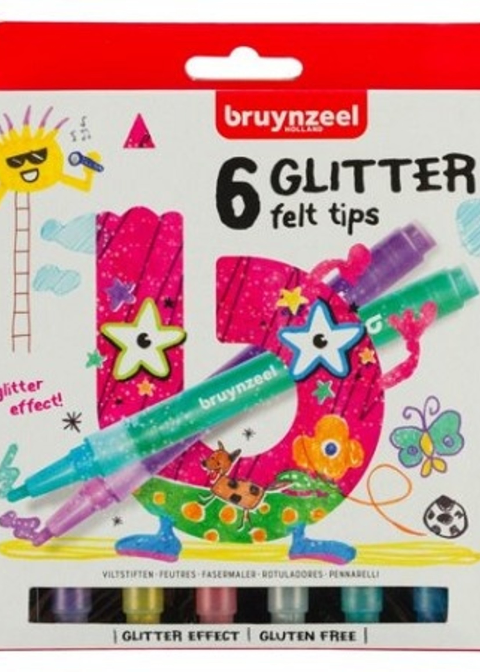 Bruynzeel 6 Glitter Felt Tips