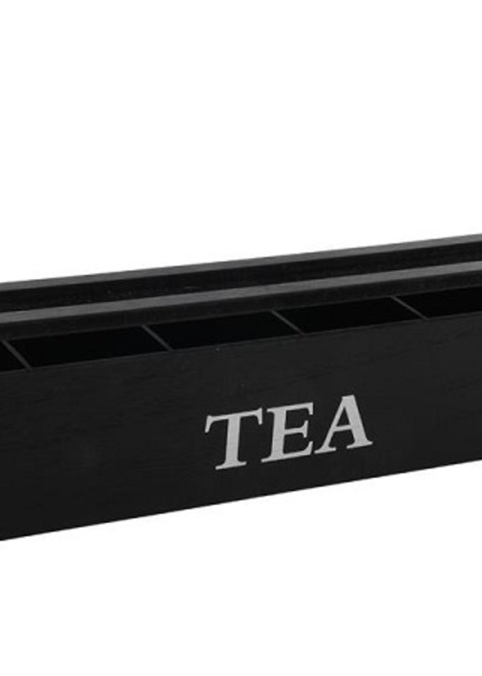 Theekist hout 6-vaks 9x43x9cm zwart