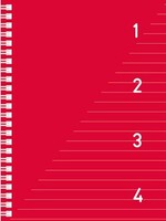 Kangaro 4 in 1 Schrijfblok A5, gelinieerd Rood met tabs