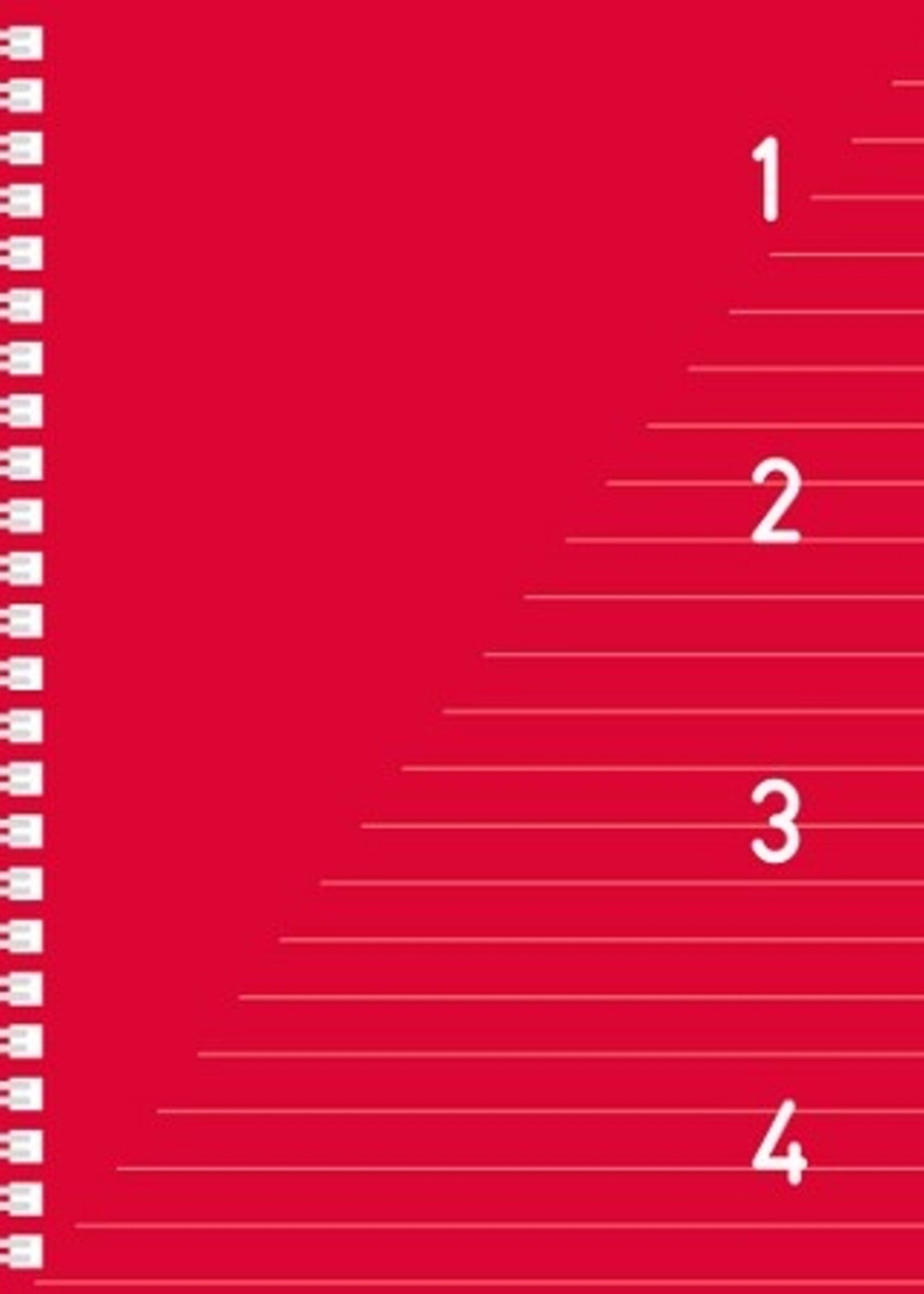 Kangaro 4 in 1 Schrijfblok A5, gelinieerd Rood met tabs