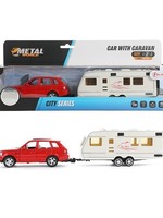 Toi Toys Auto pull back met caravan 1:48