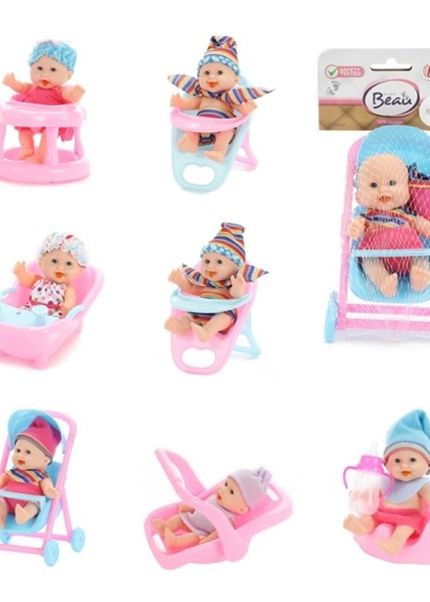 Toi Toys Beau Mini babypop 12cm -zittend