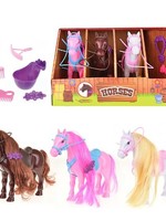 Toi Toys Horses Set van 3 paarden in paardenstaldoos