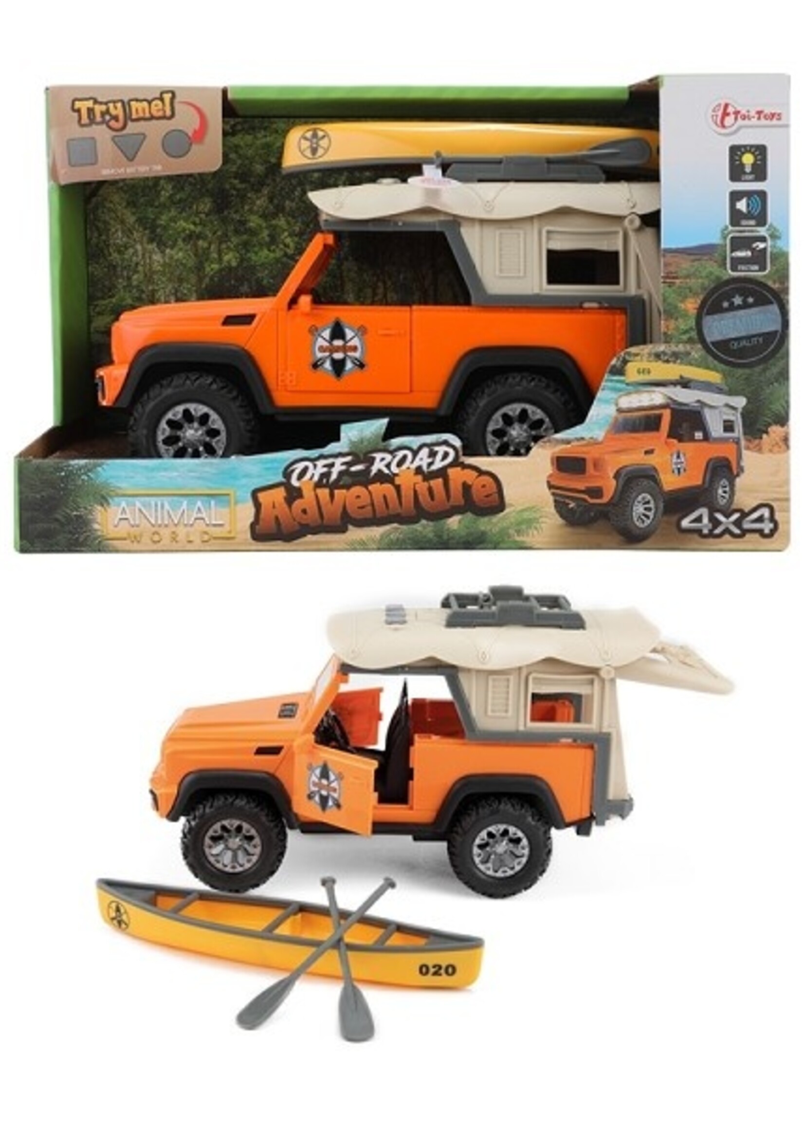 Toi Toys Auto 4x4 + daktent met kano