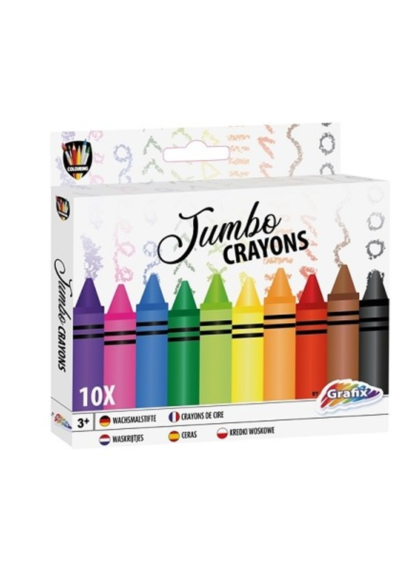 Grafix 10 Jumbo Waskrijtjes in doosje