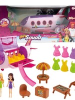 Toi Toys Girl Squad Speelset prive vliegtuig +strandset+accessoires