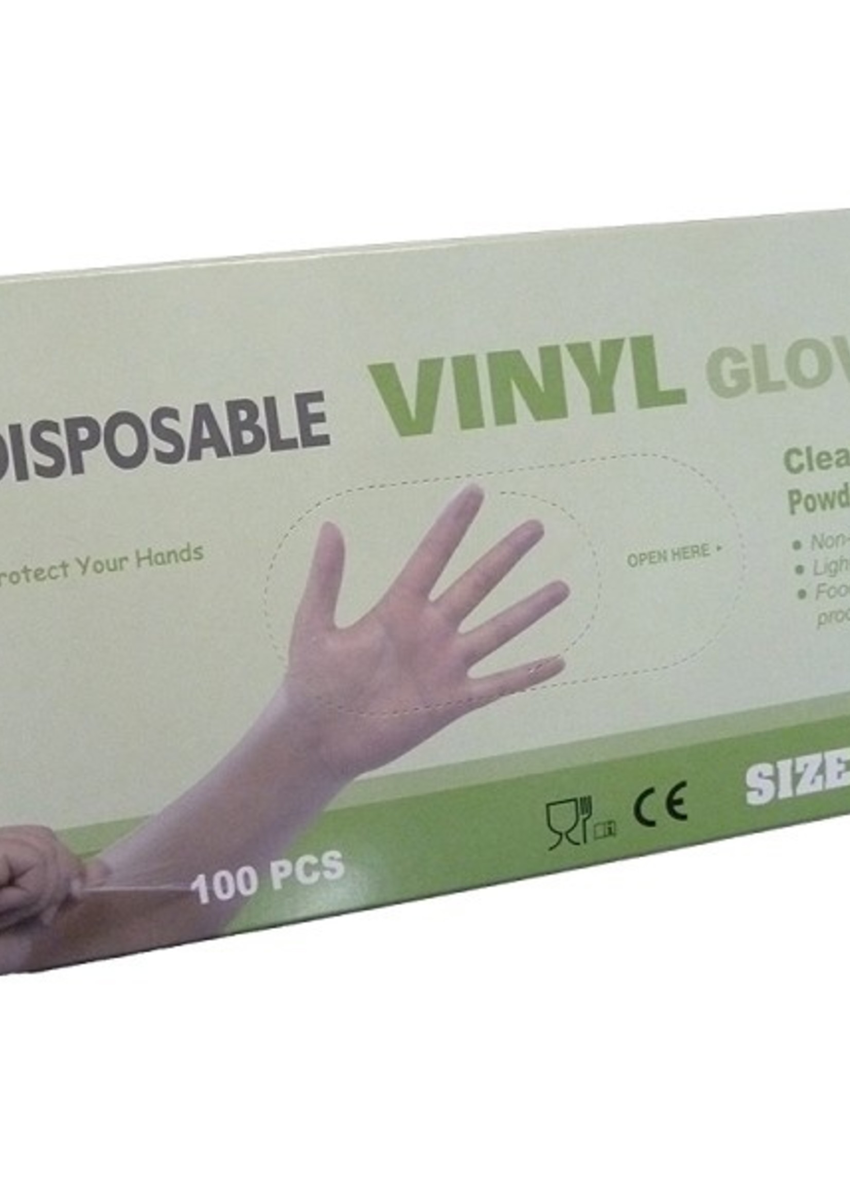 Vinyl handschoenen ongepoederd maat L Doos a 100 stuks