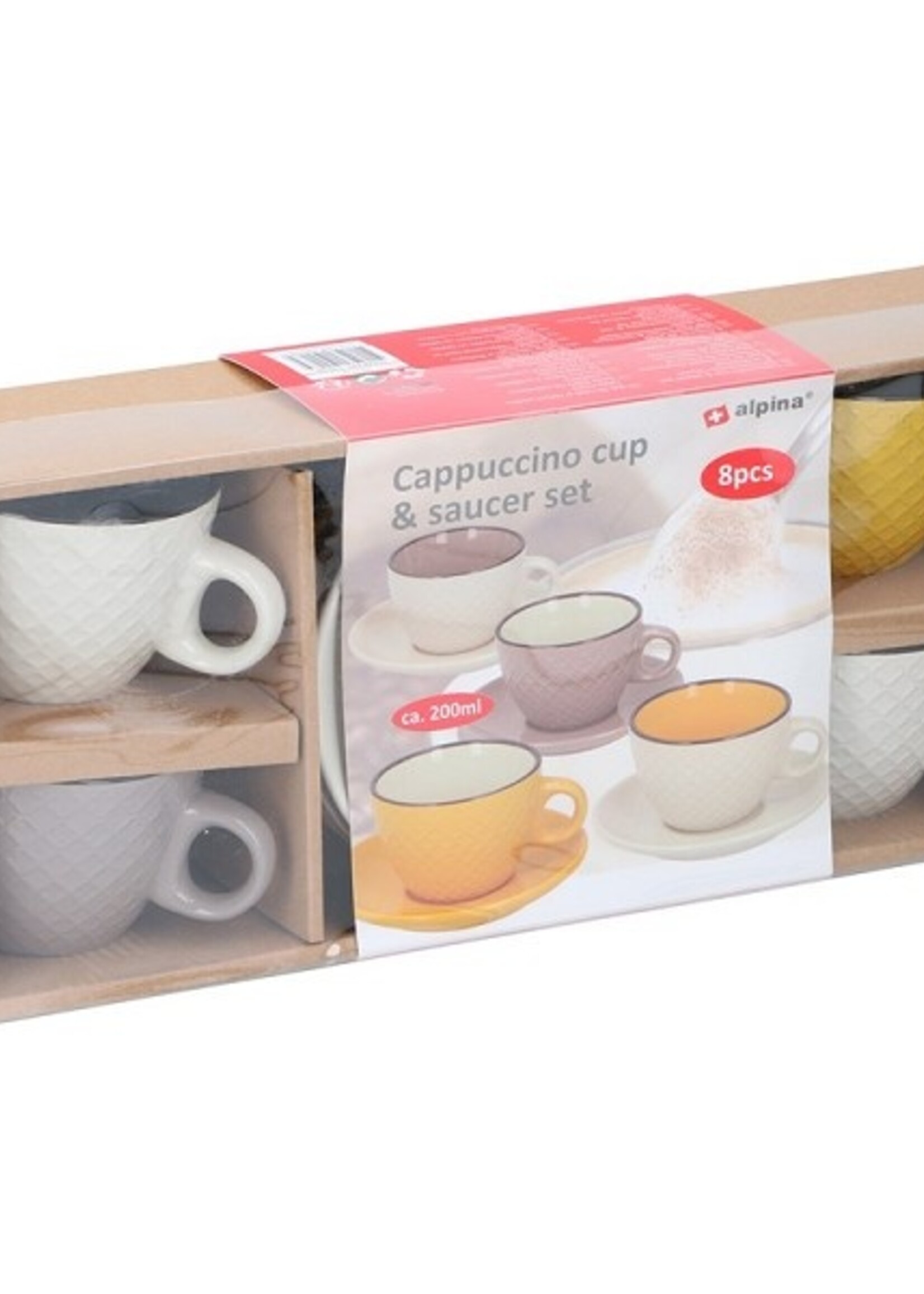 Alpina Kop & schotelset 8-delig (kop 200ml, schotel Ø14cm)