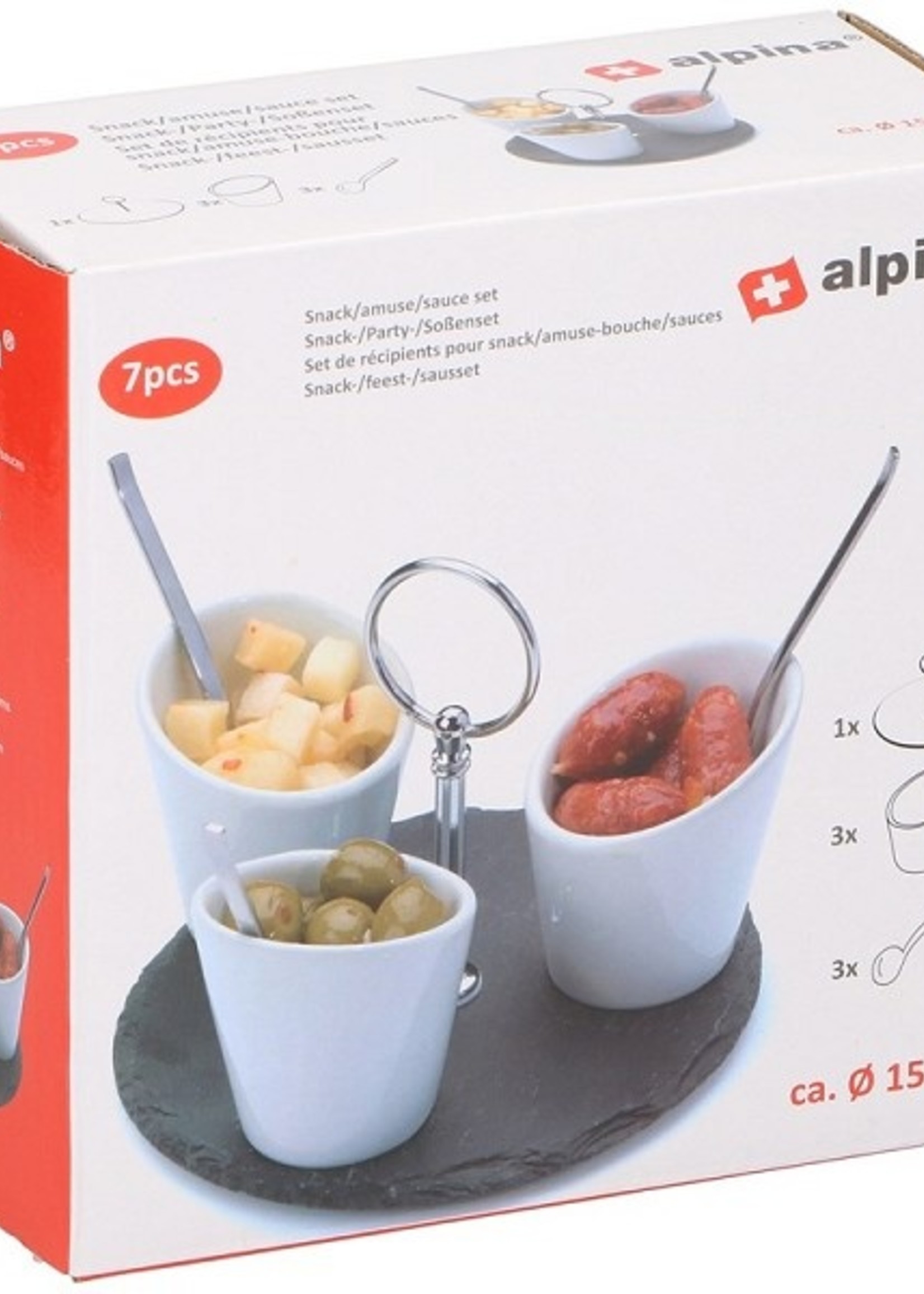 Alpina Amuseset 7-delig porselein/leisteen