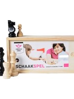 Schaakstukken in kistje 77 mm, essenhout