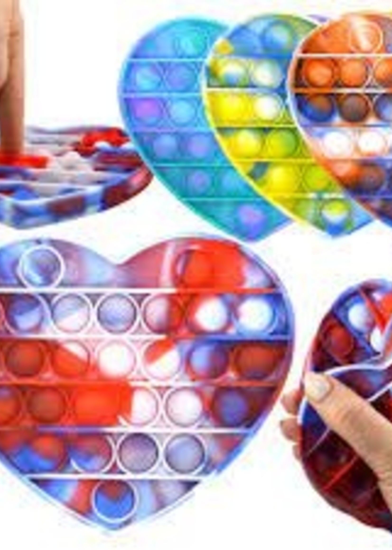 Magic Fidget Pop-it hart tie-dye 14x12cm