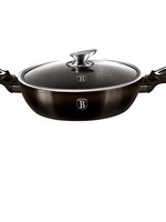 Berlingerhaus hapjespan braadpan 28 cm met glas deksel Shiny Black collection aluminium ook inductie