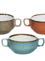 Brisbane Soepkom Ø10xh5,3cm met grepen in blauw, grijs of oranje