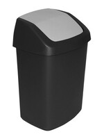 Curver afvalbak Swing 10 liter zwart/grijs