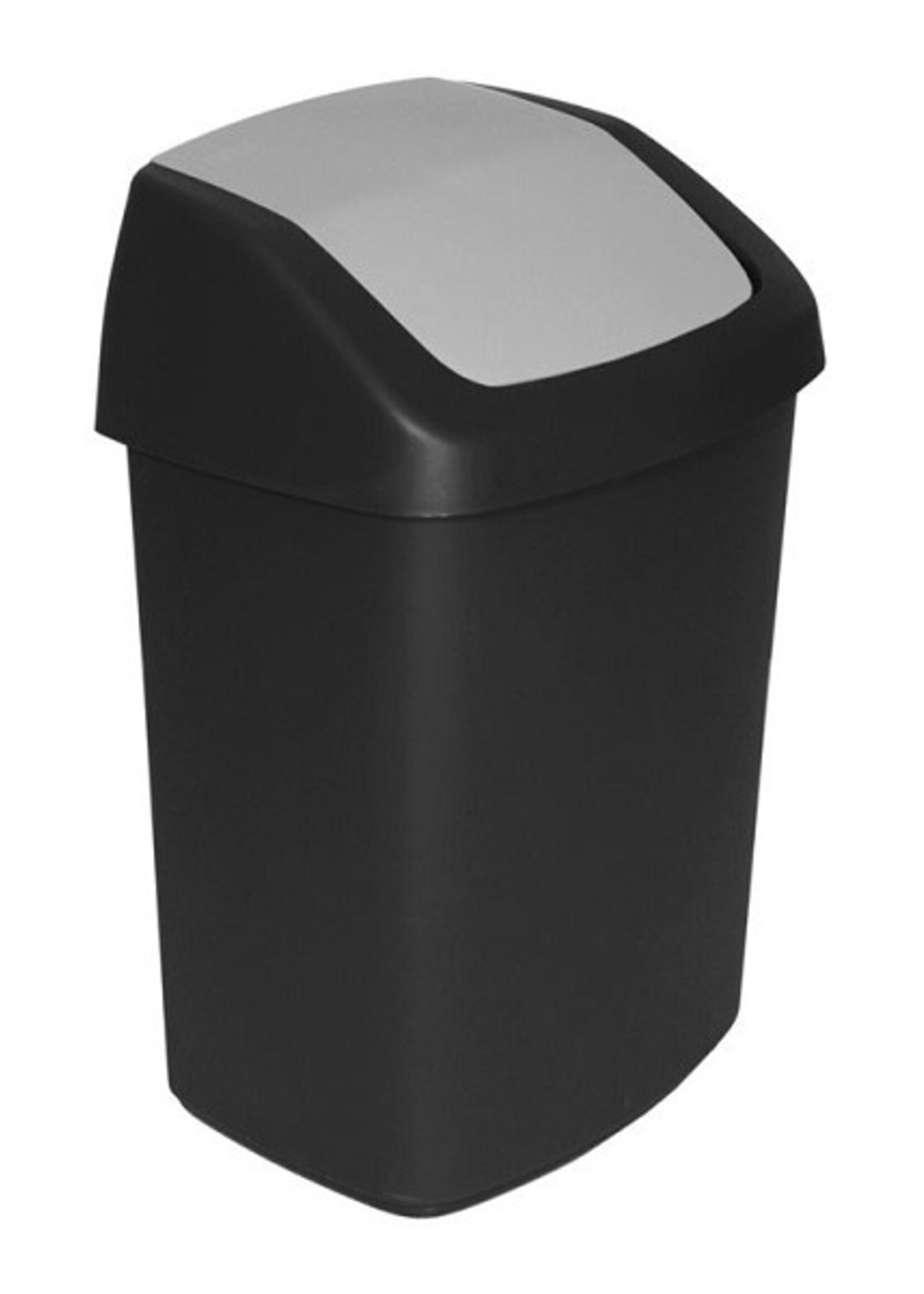 Curver afvalbak Swing 10 liter zwart/grijs