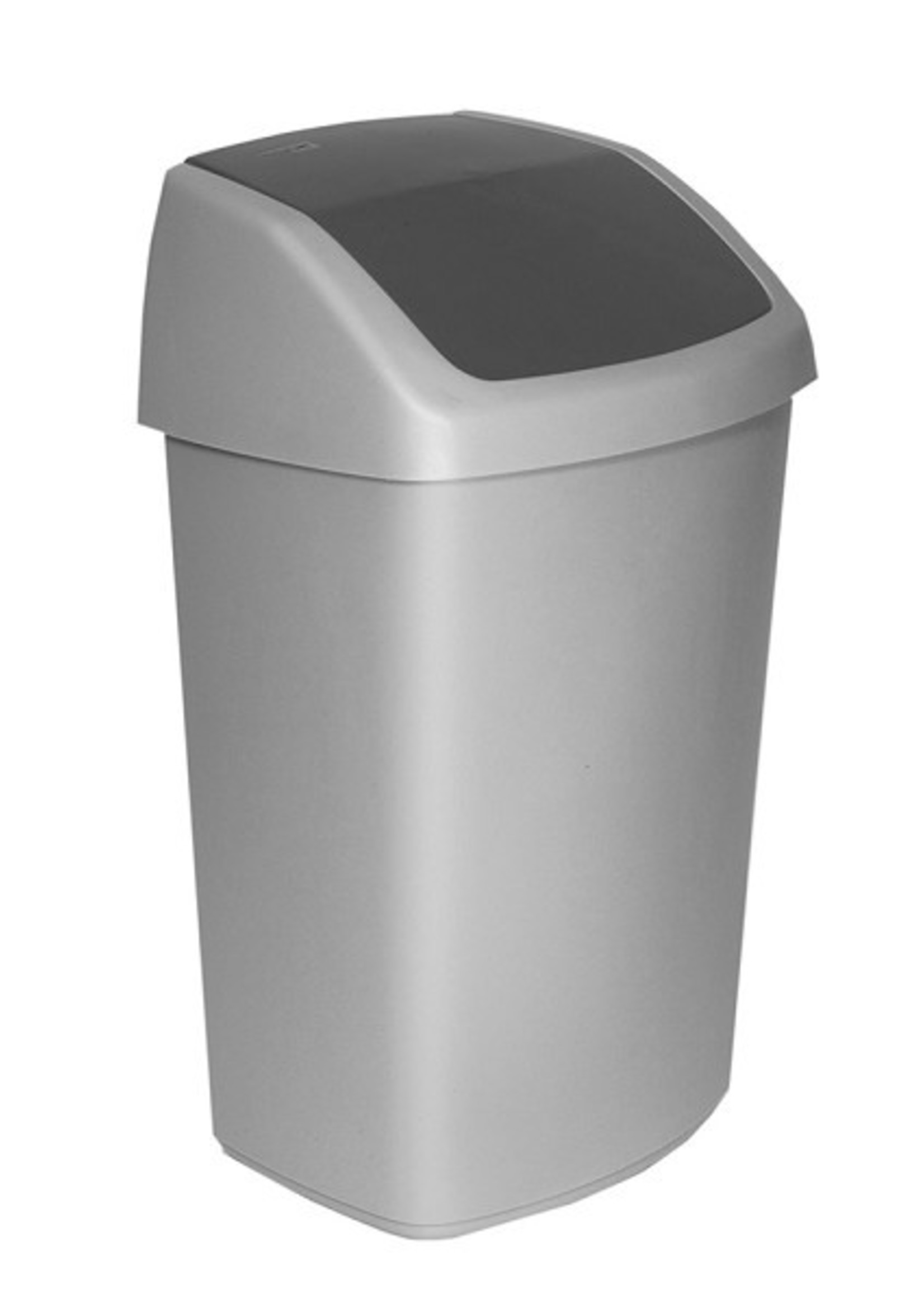 Curver afvalbak swing zilver/antraciet 50L