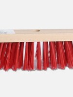 Straatbezem 29cm hout kunstvezel rood