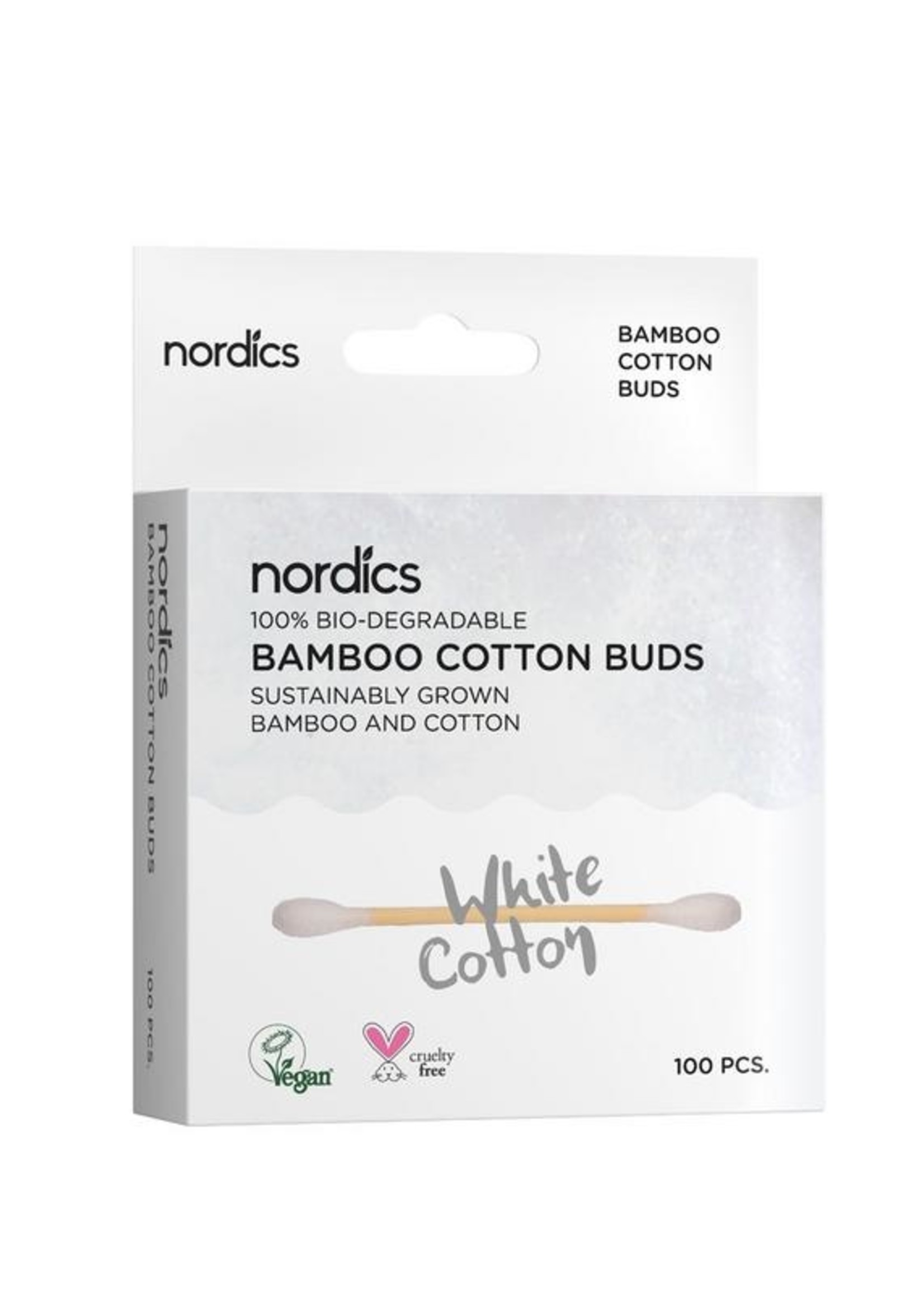Nordics Wattenstaafjes Afbreekbaar Bamboe/katoen Wit 100 Stuks