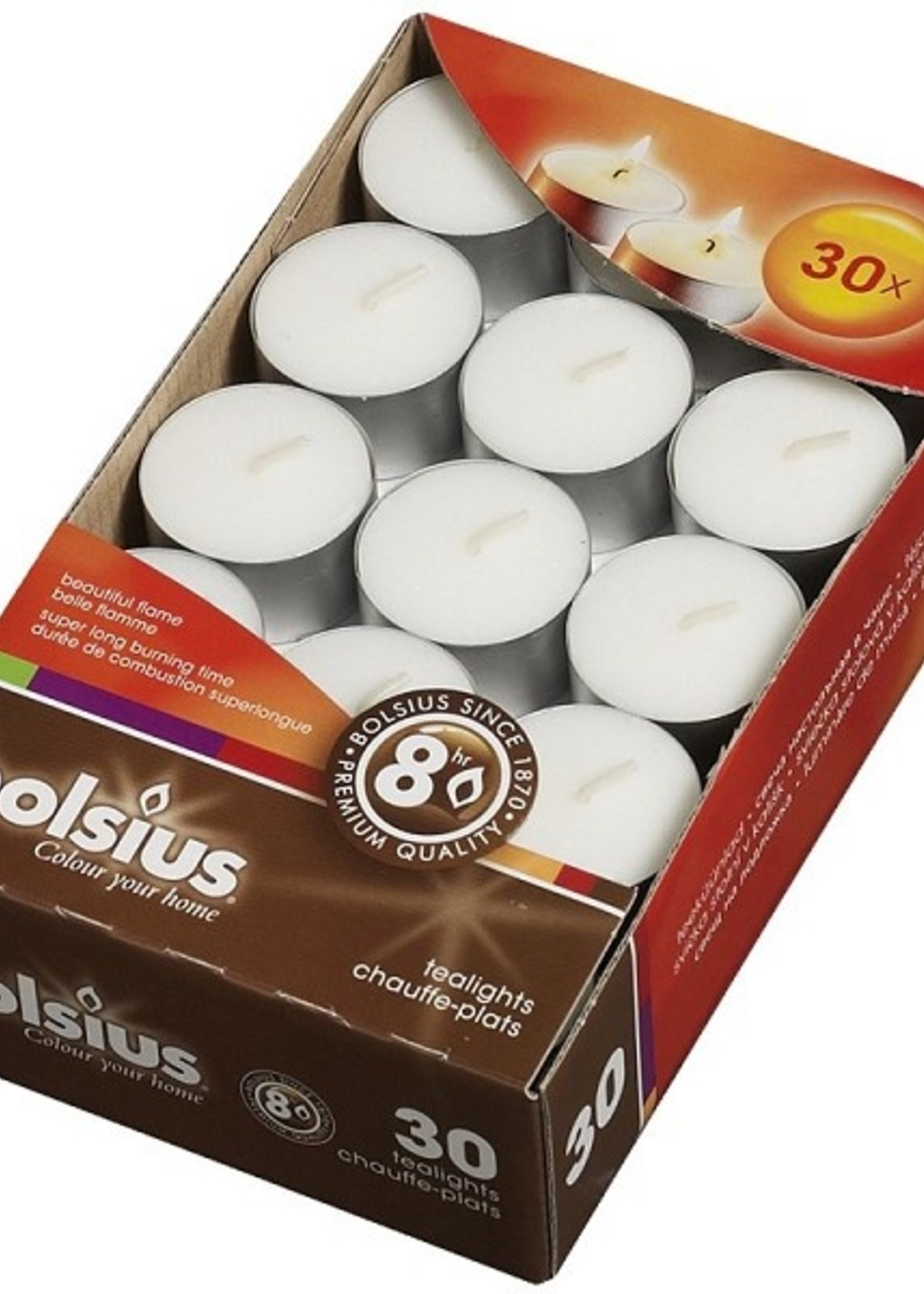 Bolsius Theelicht 8u doos a 30 stuks