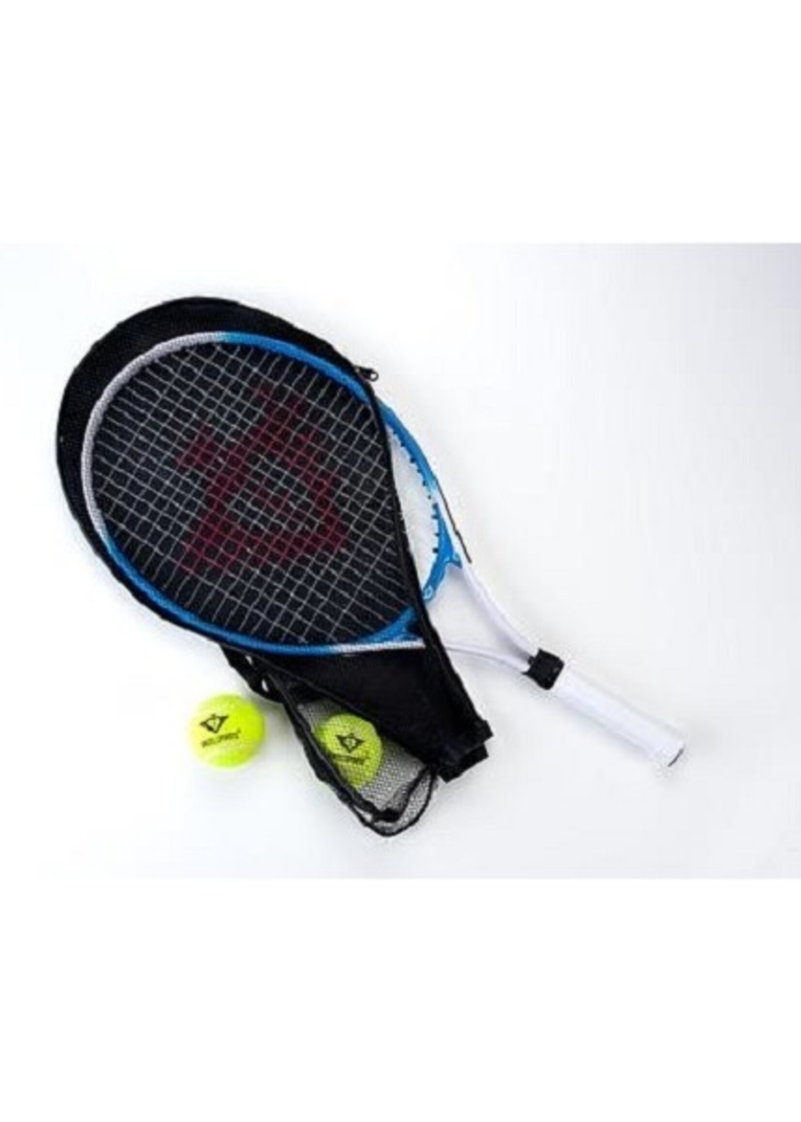 Tennisracket 27" blauw met hoes en 2 ballen