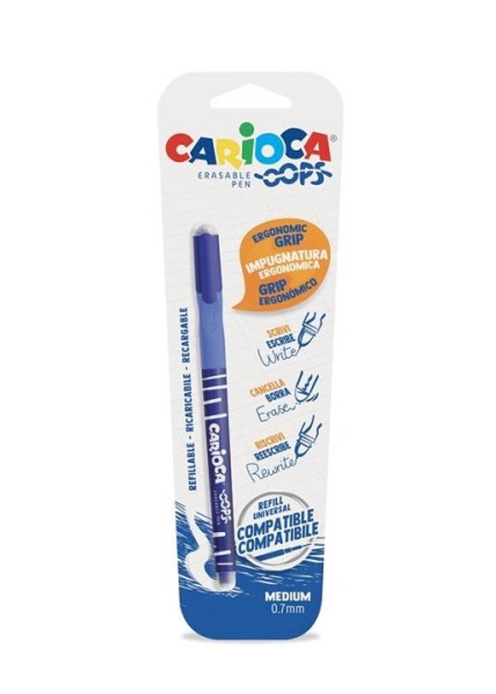 Carioca Oops uitwisbare puzzelpen 0,7mm blauw