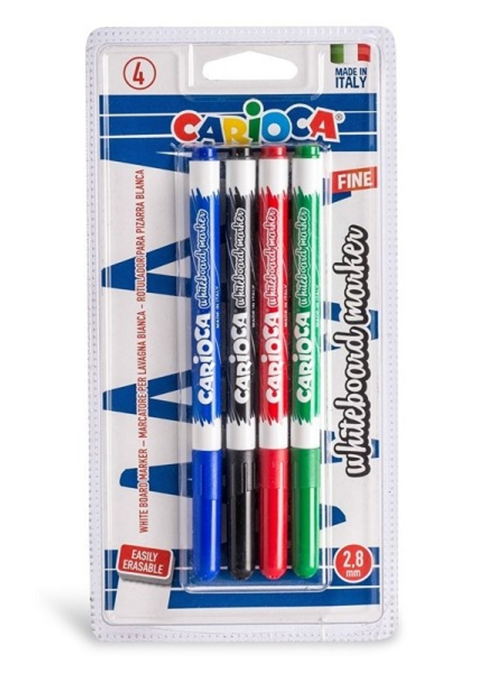 Carioca 4 Whiteboard markers op blister 2,8mm