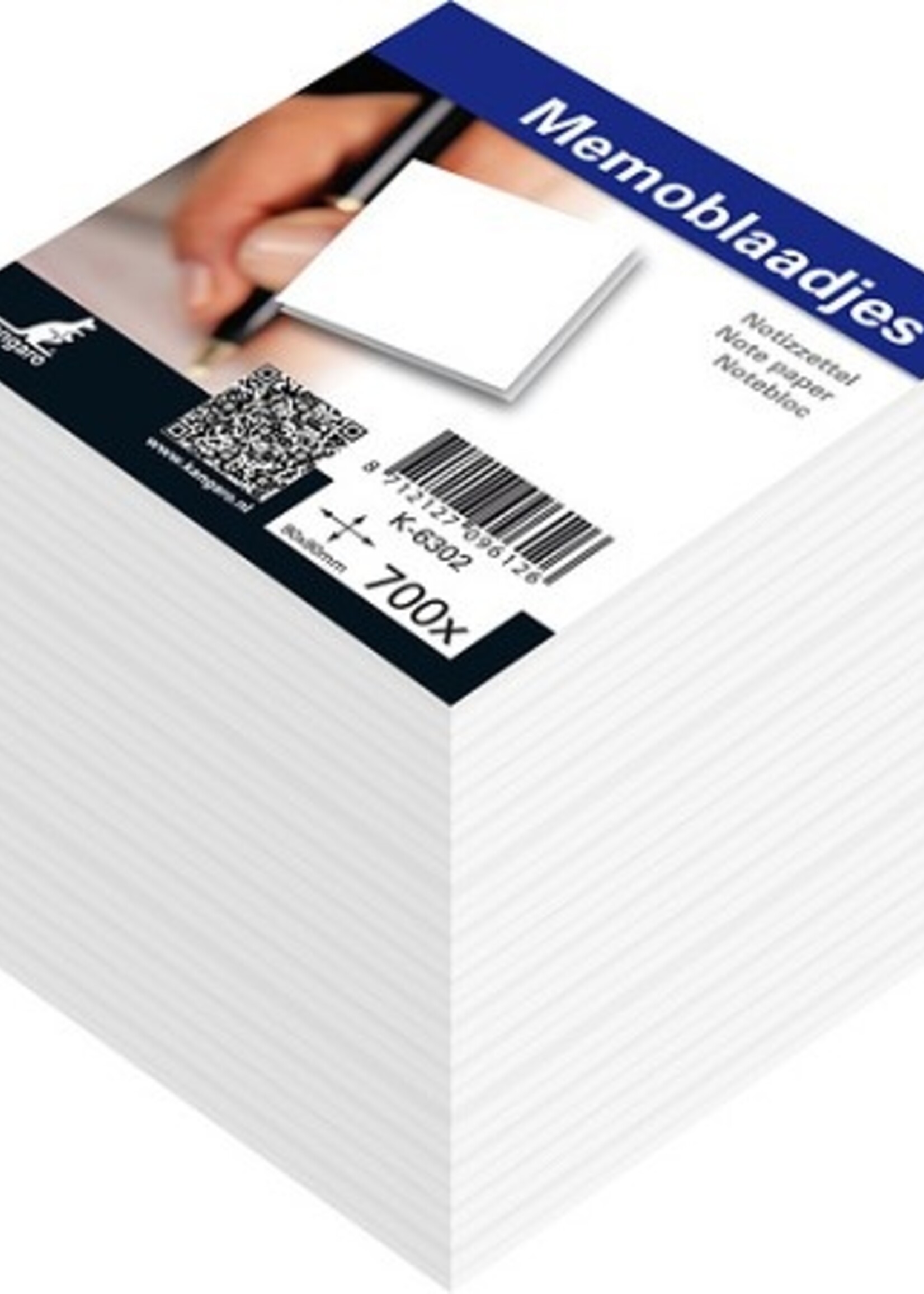 Memoblok kubusvulling 9x9x9cm wit kangaro