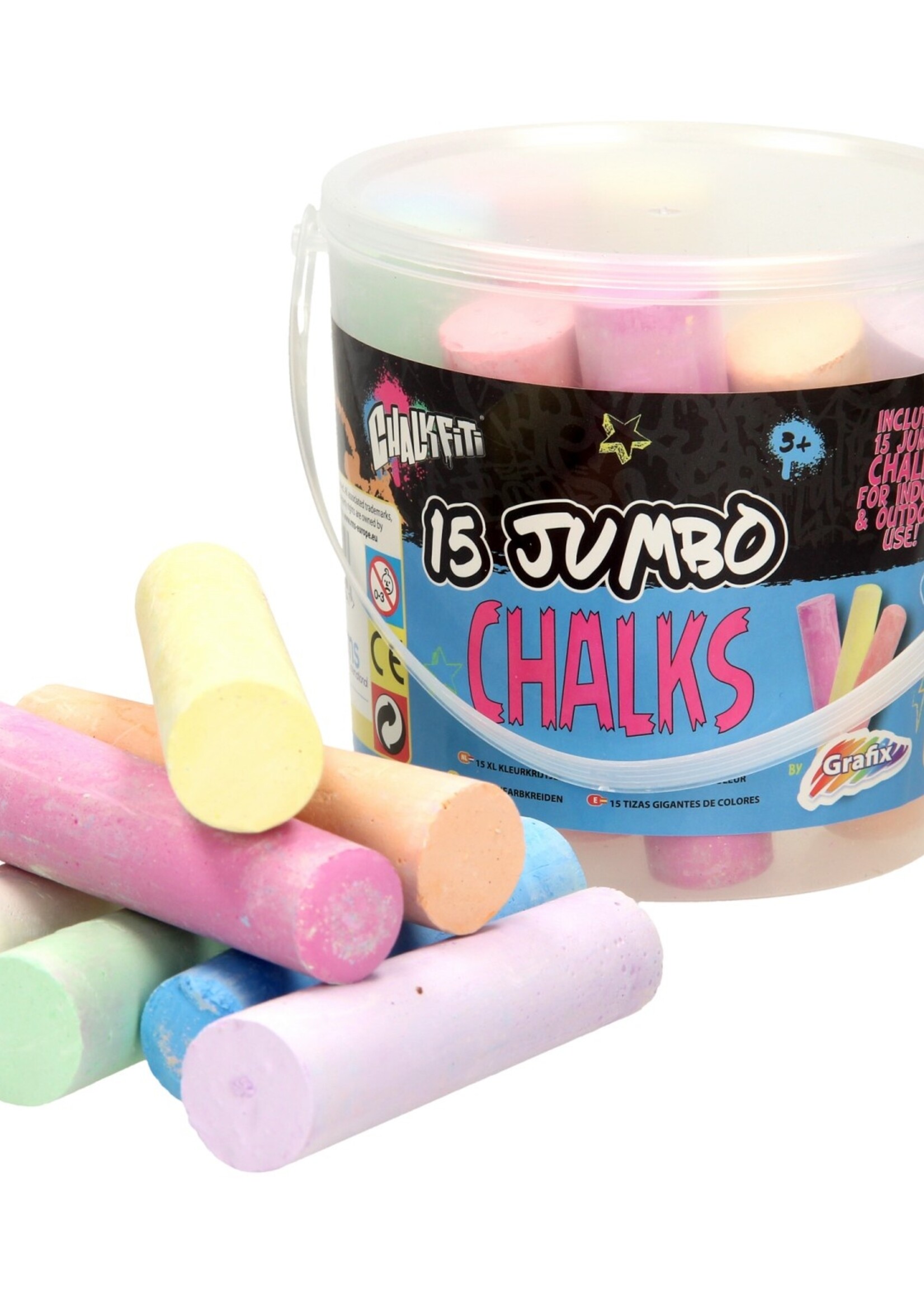 Grafix Emmer met 15 stuks stoepkrijt