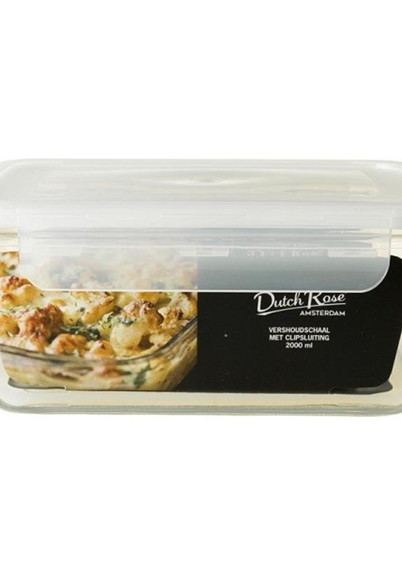 Dutch Rose Vershoudschaal glas rechthoekig 2000ml wit