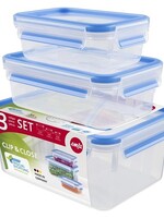 Emsa Clip & Close Vershouddoos, set van 3 stuks, 0,55 L/1 L/2,3 L