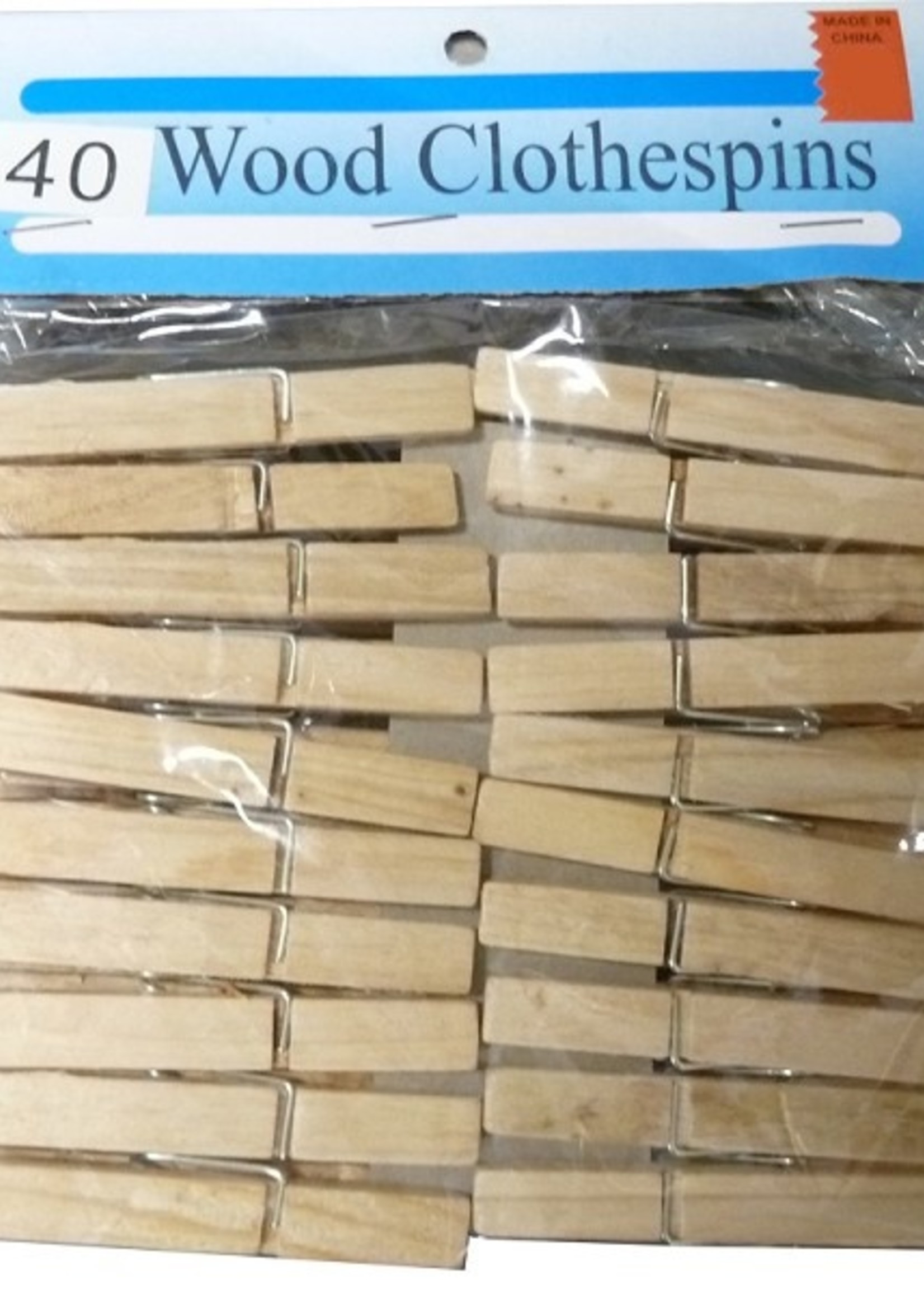 Wasknijpers hout pak a 40stuks