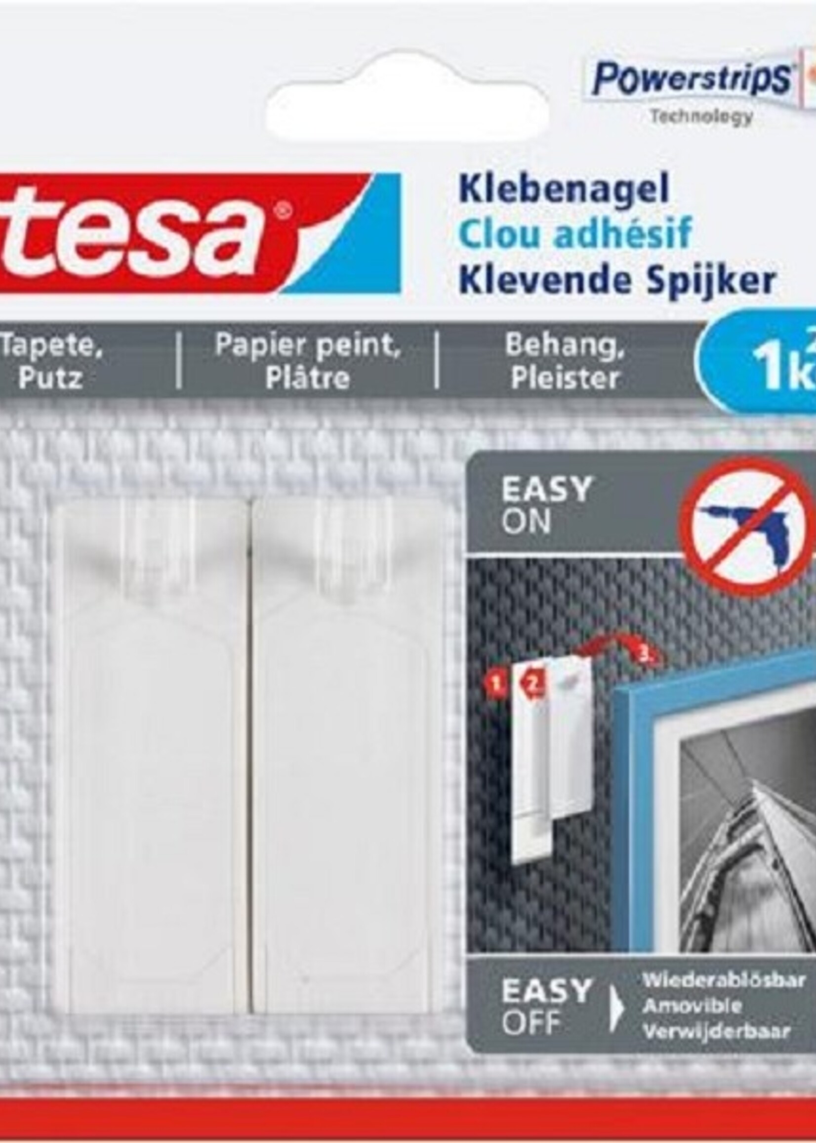 Tesa klevende spijker voor behang en pleisterwerk 1kg