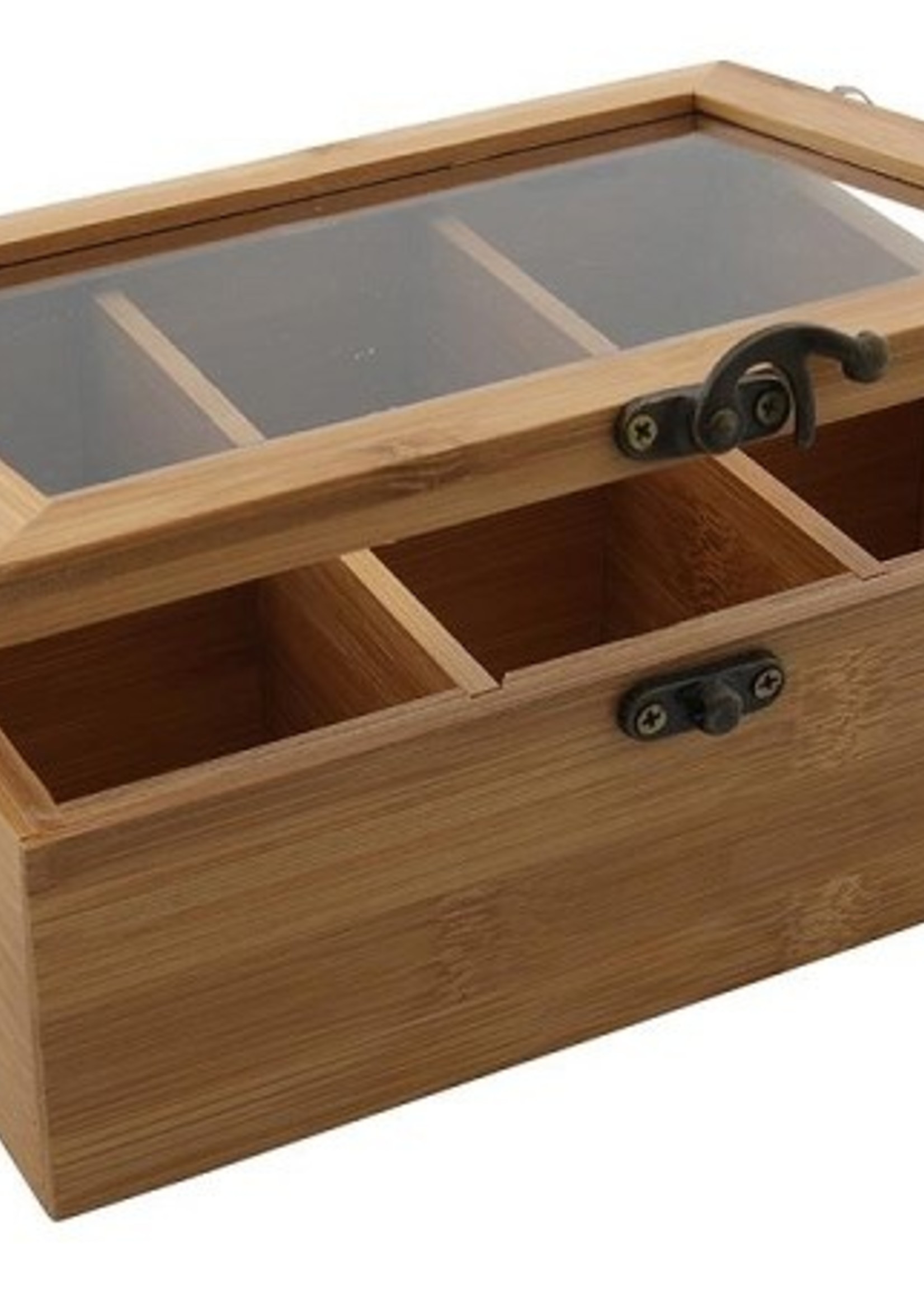 Theekist bamboe 6-vaks 20x16x7cm