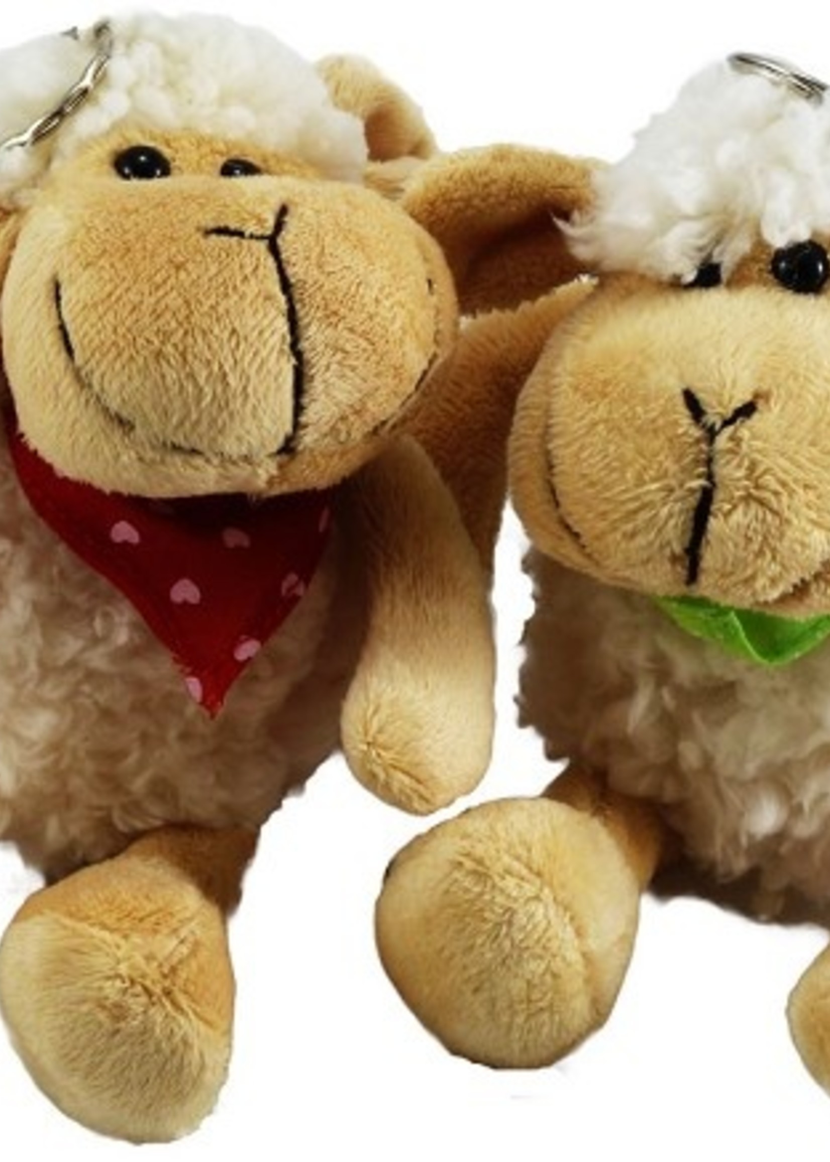 Pluche schaap soft 12cm met sleutelring. verkrijgbaar in twee verschillende uitvoeringen