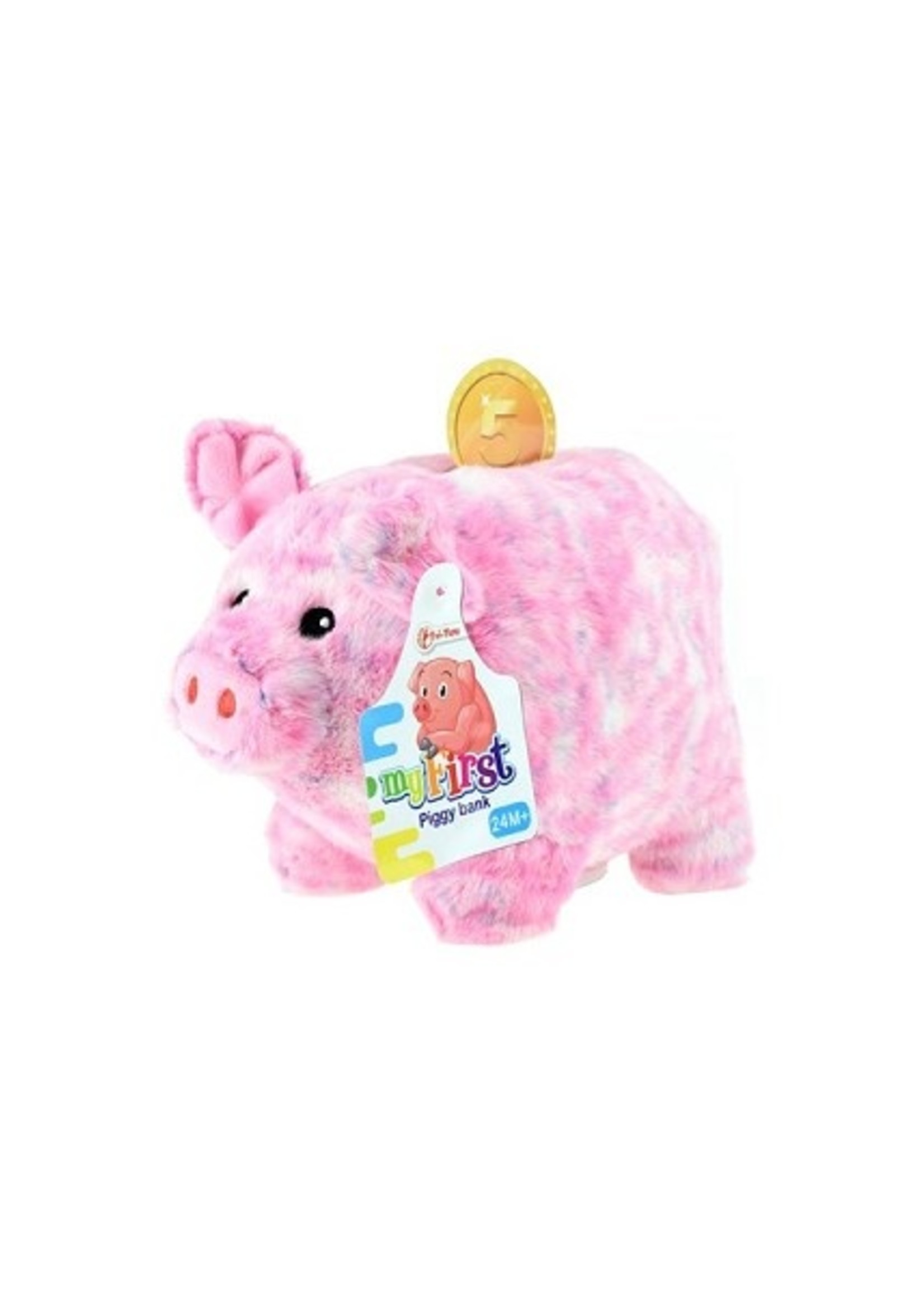 Toi Toys Pluche spaarpot varken roze