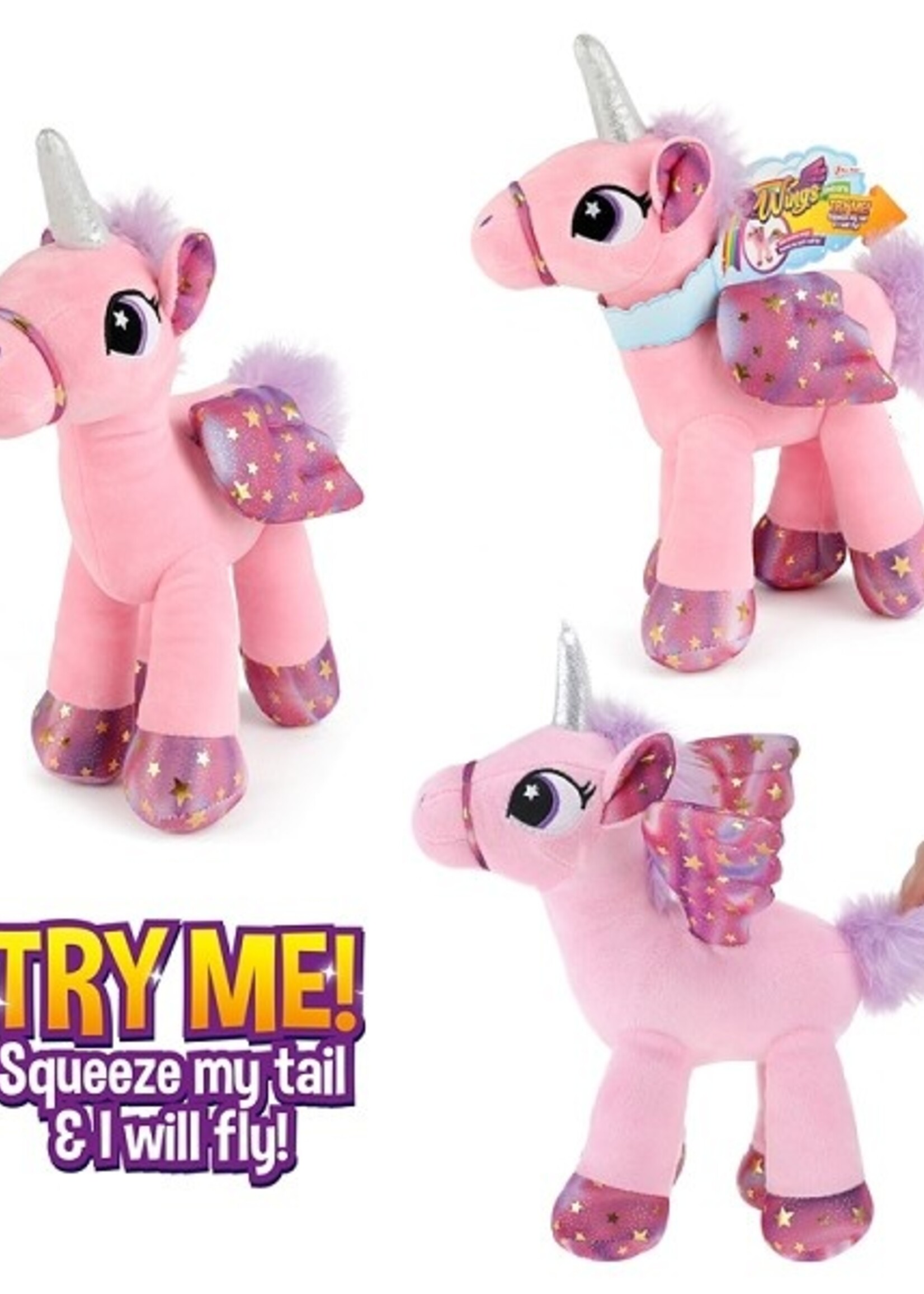 Toi Toys Pluche eenhoorn met beweegbare vleugels