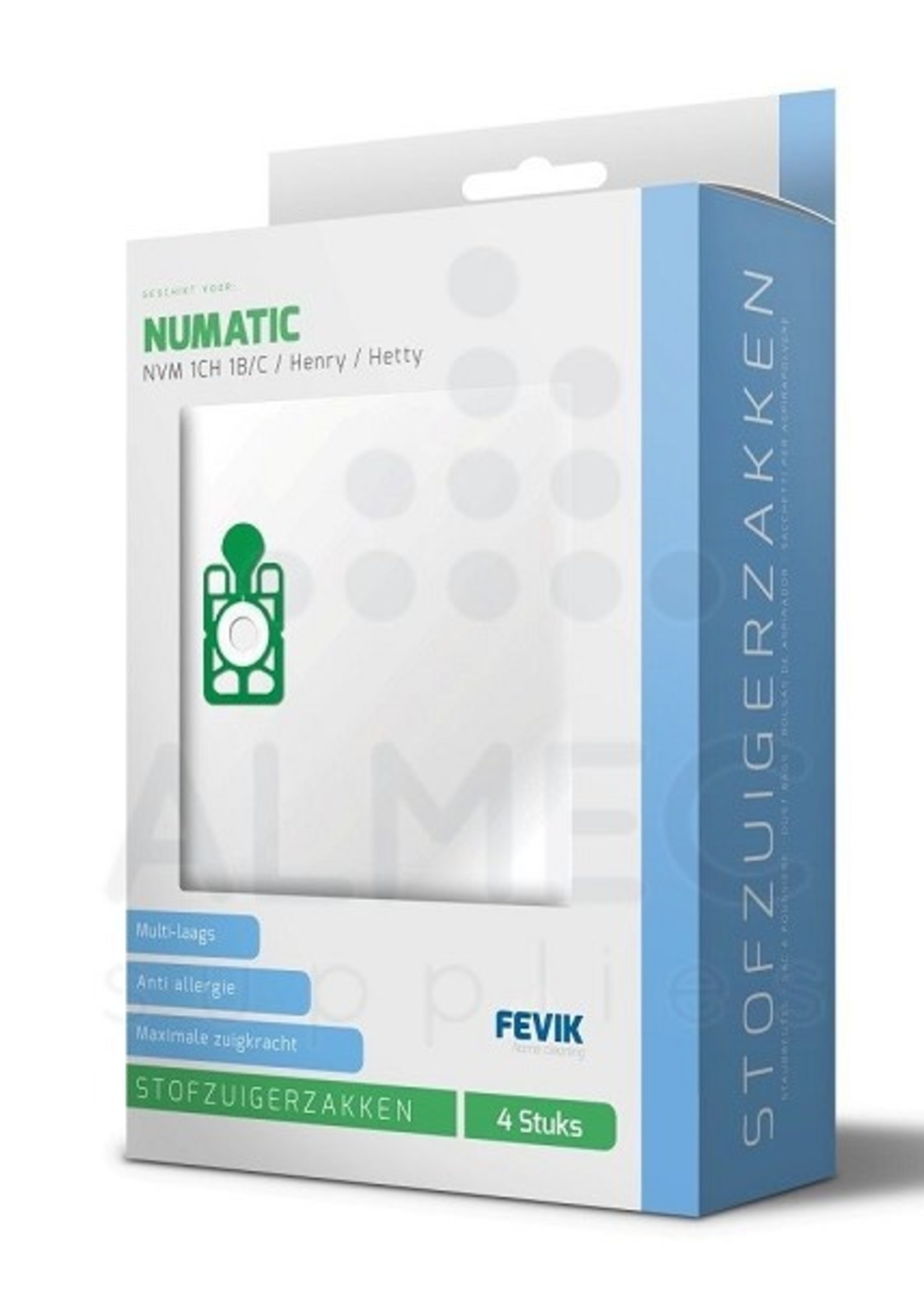 Fevik Stofzuigerzakken Numatic NVM 1CH Henry/James pak a 4 stuks