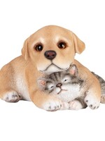 Esschert Design tuinbeeld Pup met kitten polyresin 13,1x17,3xh9,7cm