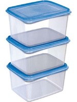 Sunware diepvriesdoos 1,5lltr set a 3 stuks transp/blauw