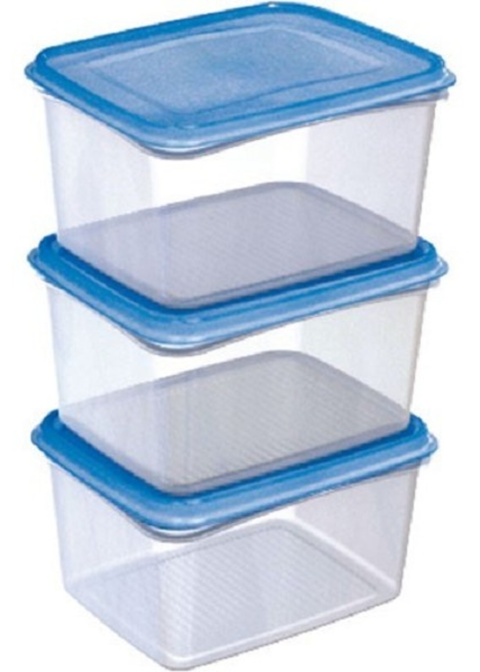 Sunware diepvriesdoos 1,5lltr set a 3 stuks transp/blauw